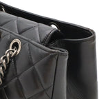 Chanel Boy Quilted CC Logo Chain Shoulder Bag Tote Leather Black — view 7