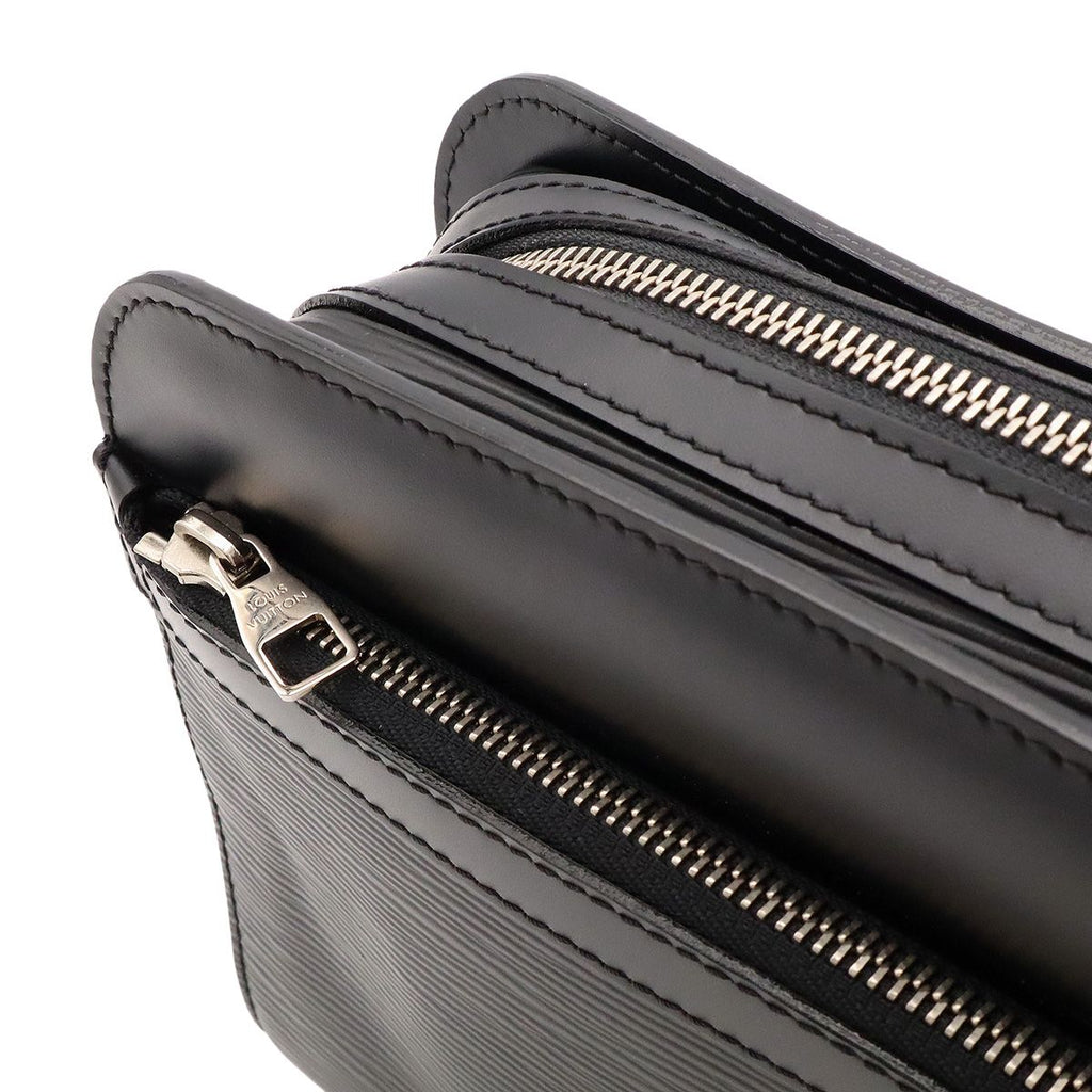 Louis Vuitton Epi Hoche Clutch Leather Noir Black Silver — view 5