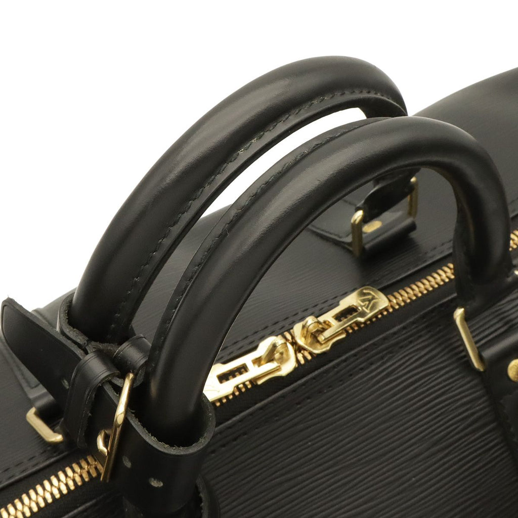 Louis Vuitton Epi Keepall 55 Boston Bag Purse Leather Noir Black — view 6
