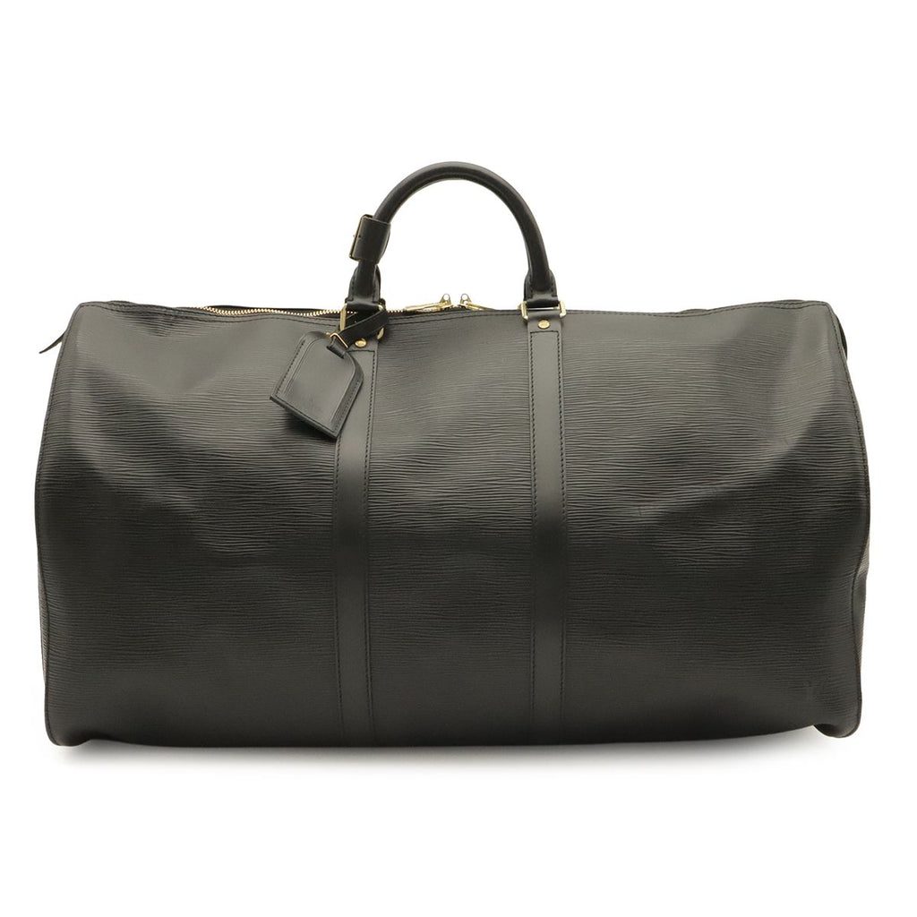 Louis Vuitton Epi Keepall 55 Boston Bag Purse Leather Noir Black