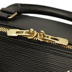 Louis Vuitton Epi Keepall 55 Boston Bag Purse Leather Noir Black — view 7