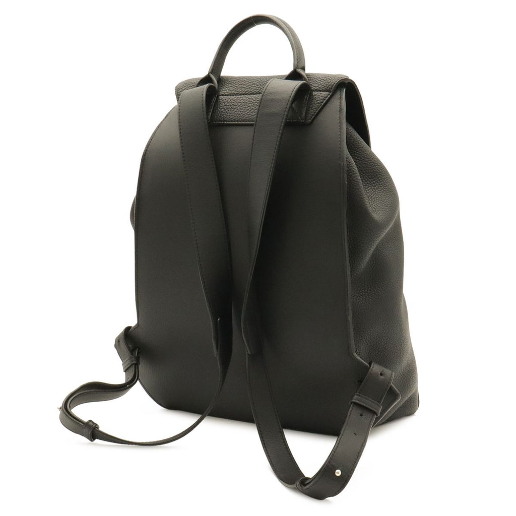 Loewe Drawstring Backpack Anagram Calfskin Leather Black Silver — view 2