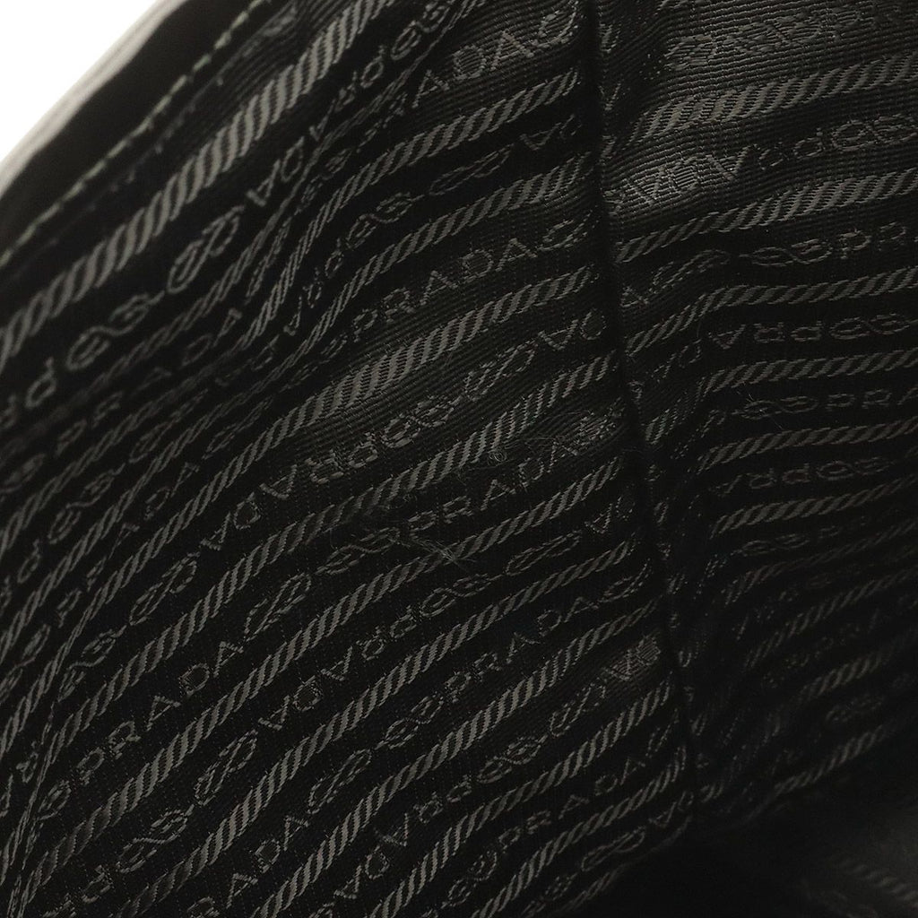 Prada Tote Shoulder Bag Nylon Leather Nero Black Silver — view 8