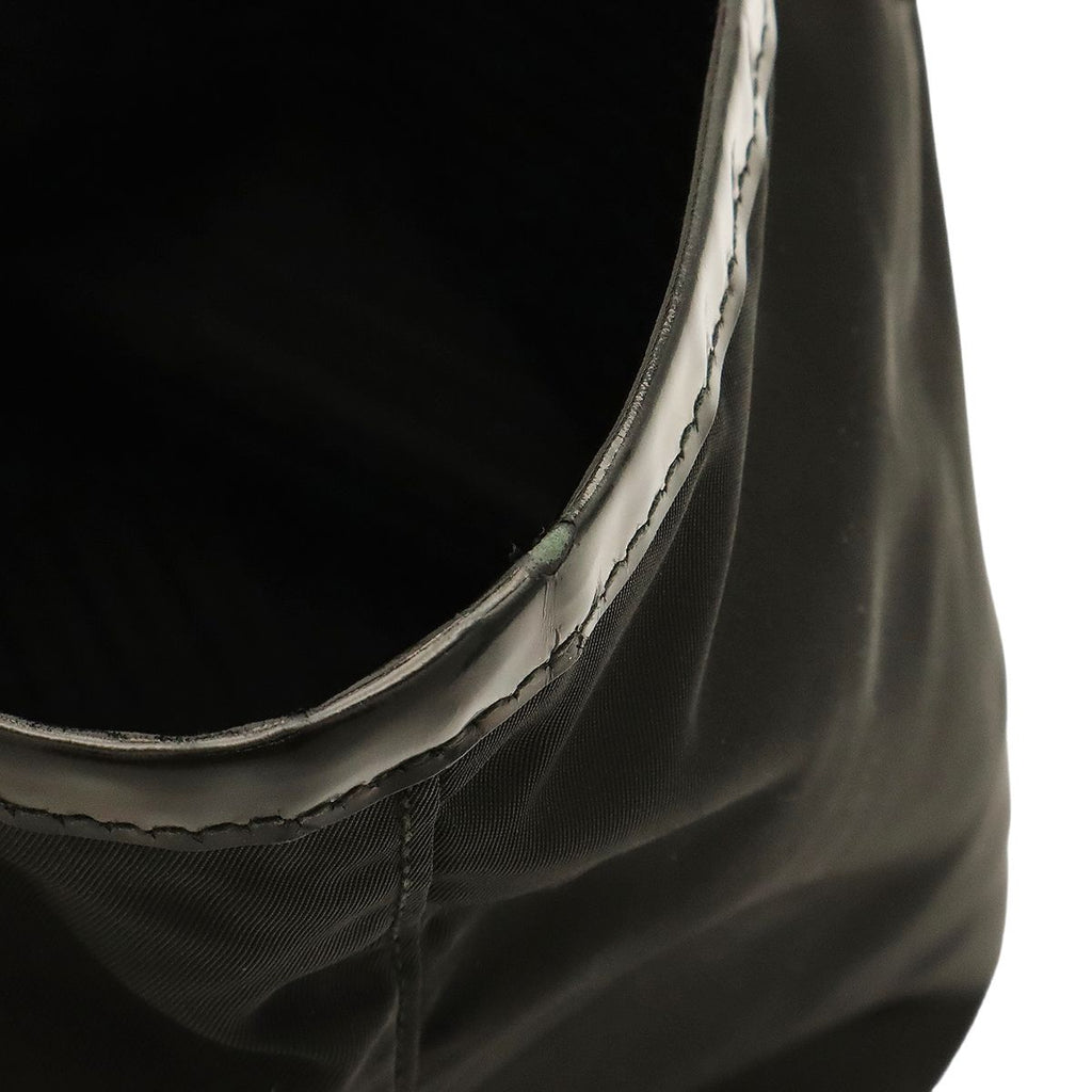 Prada Tote Shoulder Bag Nylon Leather Nero Black Silver — view 4