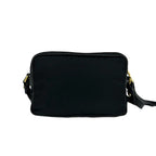 Prada Triangle Logo Tessuto Pocono Nylon Leather Mini Shoulder Bag Pochette — view 3