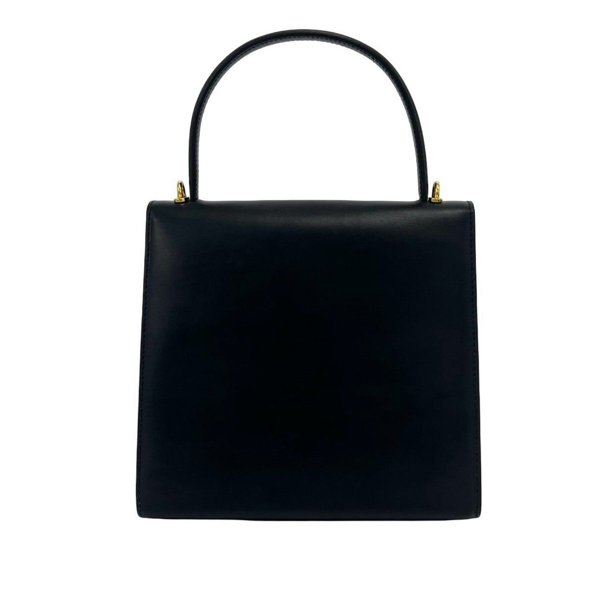 Celine Vintage Circle Logo Leather 2-Way Shoulder Bag Navy — view 3
