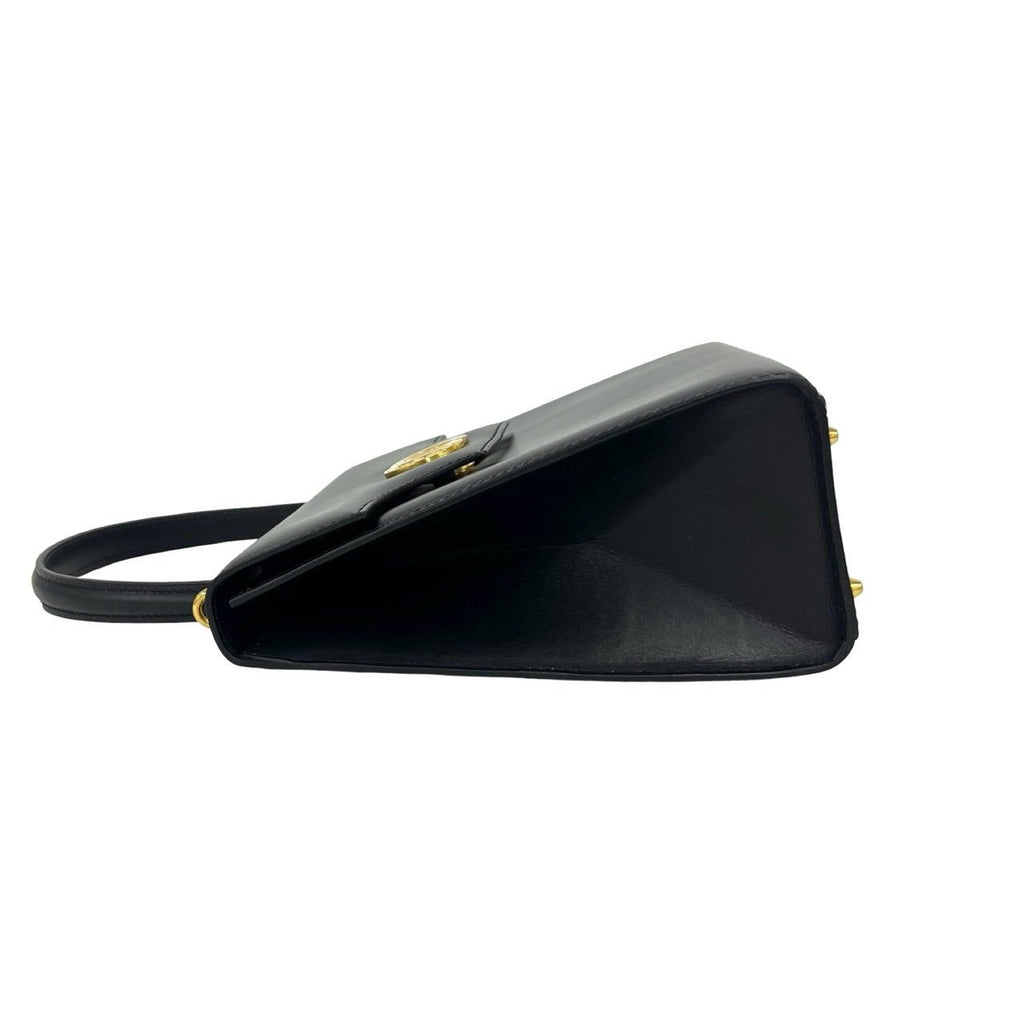 Celine Vintage Circle Logo Leather 2-Way Shoulder Bag Navy — view 5