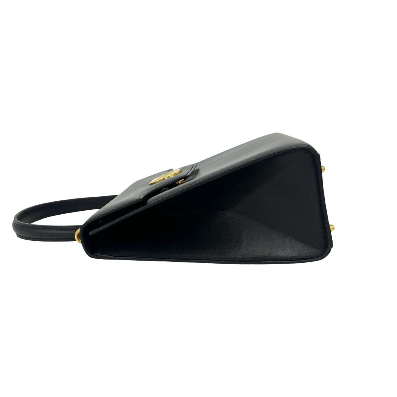 Celine Vintage Circle Logo Leather 2-Way Shoulder Bag Navy — view 5