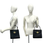 Celine Vintage Circle Logo Leather 2-Way Shoulder Bag Navy — view 2
