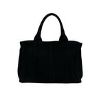 Prada Canapa Triangle Logo Canvas 2-Way Mini Tote Shoulder Bag Black — view 3