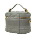 Dior Cannage Travel Small Vanity Shoulder Bag 2-Way Gray Leather — view 2