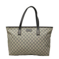 Gucci GG Supreme Tote Gray Leather