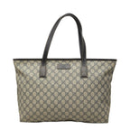 Gucci GG Supreme Tote Gray Leather