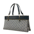 Dior Oblique Trotter Pants Motif Handbag Navy Leather Jacquard — view 2