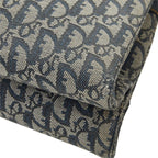 Dior Oblique Trotter Pants Motif Handbag Navy Leather Jacquard — view 6