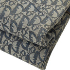 Dior Oblique Trotter Pants Motif Handbag Navy Leather Jacquard — view 4