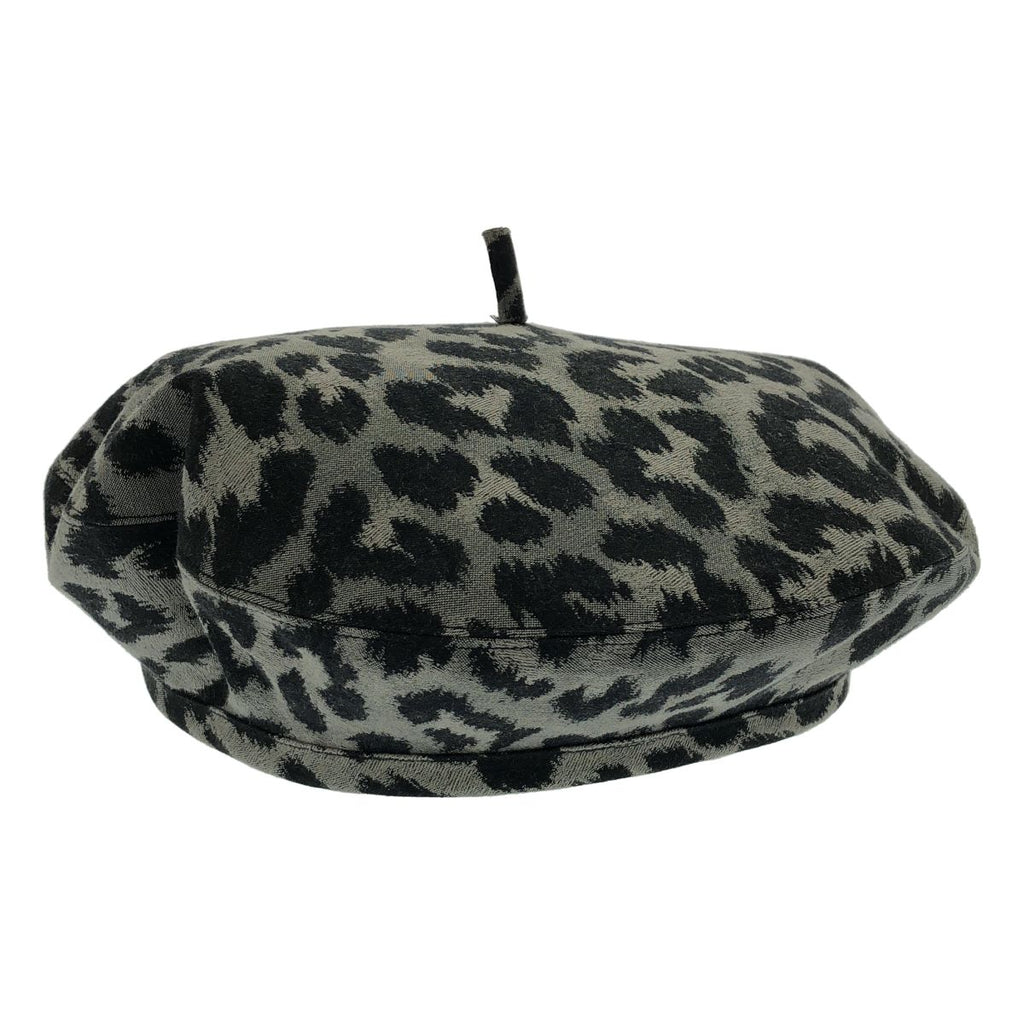 Dior Leopard Beret Gray 58 Hat