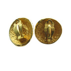 Chanel 91P Vintage Earrings Clip on Faux Pearl Logo Gold — view 2