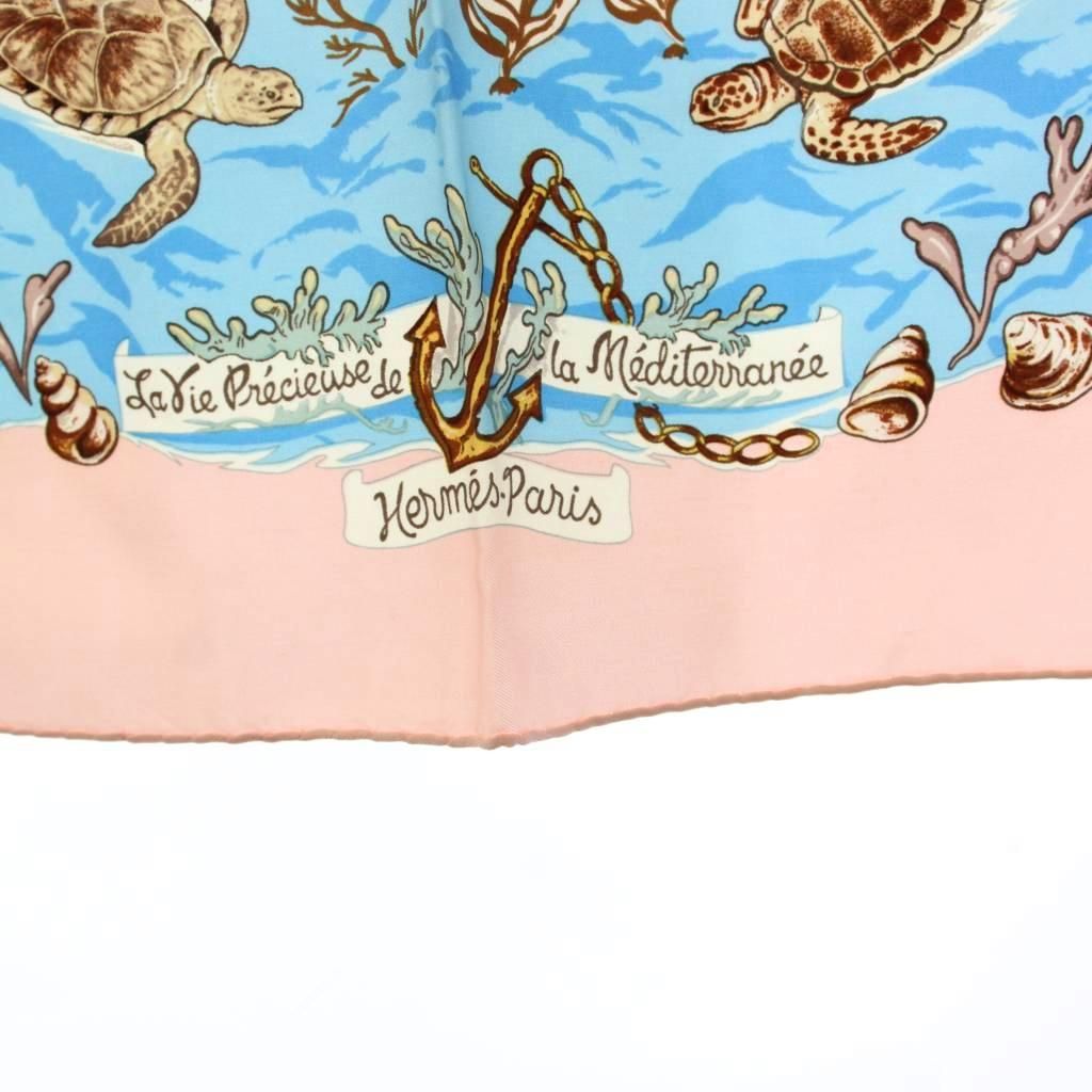Hermes Carre 90 Precious Lives of the Mediterranean la Vie Precieuse de Scarf — view 6