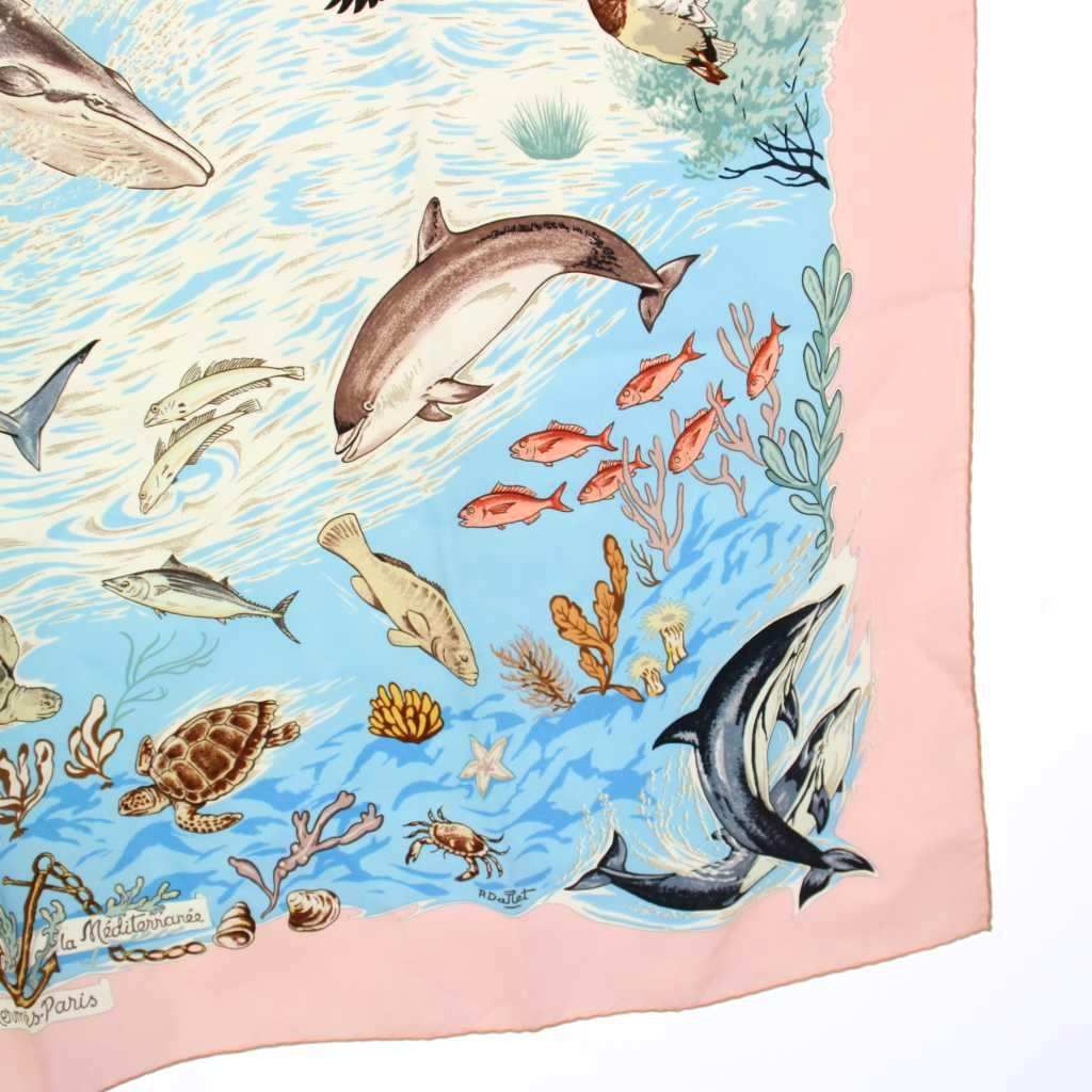 Hermes Carre 90 Precious Lives of the Mediterranean la Vie Precieuse de Scarf — view 5
