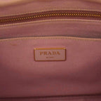 Prada Canapa 2-Way Tote Shoulder Bag Canvas Logo Print Pink — view 8