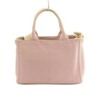 Prada Canapa 2-Way Tote Shoulder Bag Canvas Logo Print Pink — view 2