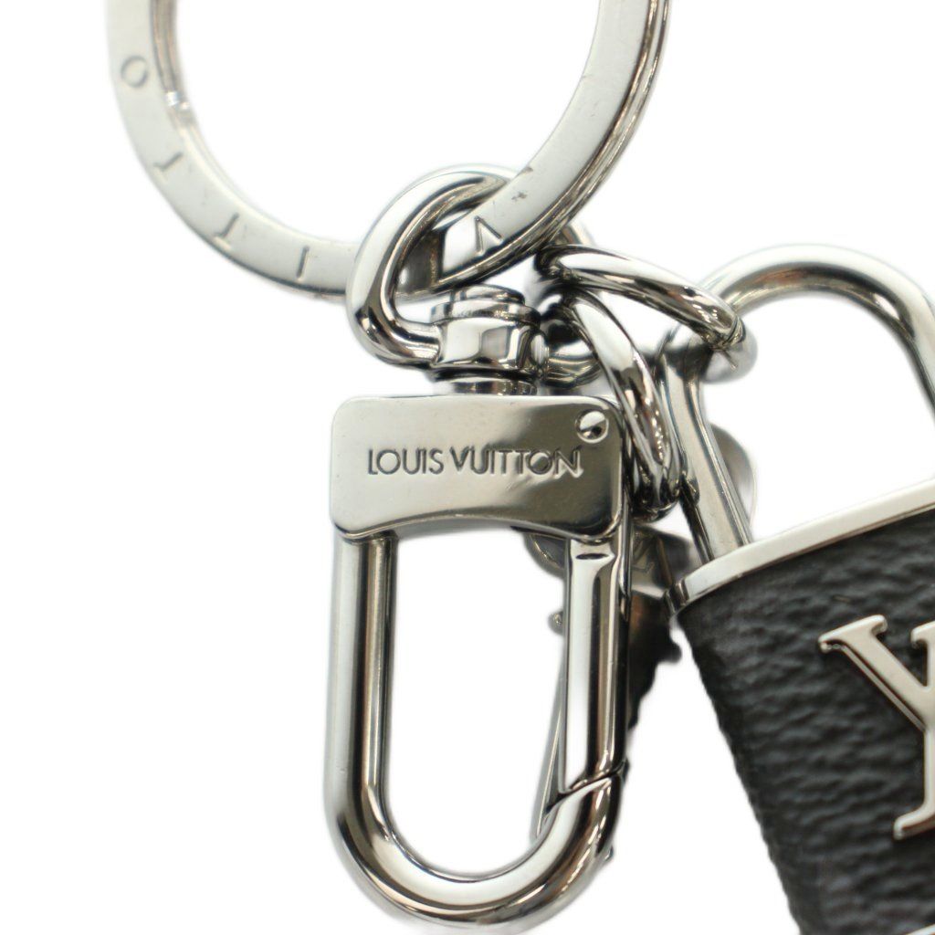 Louis Vuitton Key Holder LV Lock Key Ring Black Silver Colored Keychain — view 4