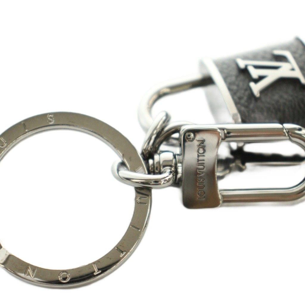 Louis Vuitton Key Holder LV Lock Key Ring Black Silver Colored Keychain — view 5