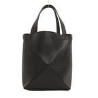 Loewe Puzzle Fold Mini Tote Shoulder 2-Way Logo Shiny Calfskin Black — view 3
