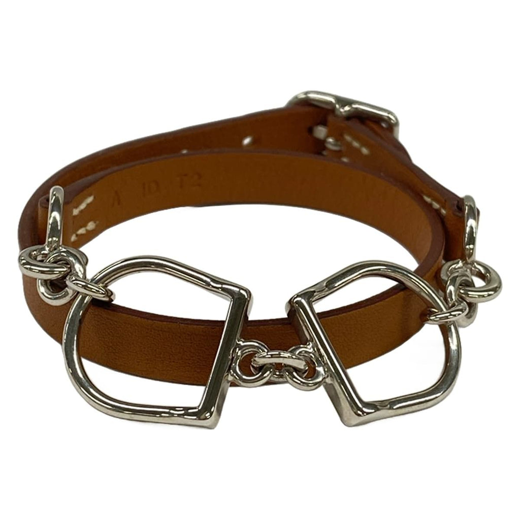Hermes Bracelet Etelier Leather Light Brown