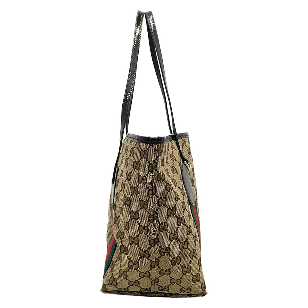 Gucci Tote Sherry GG Pattern Beige Dark Brown Multi Leather — view 2