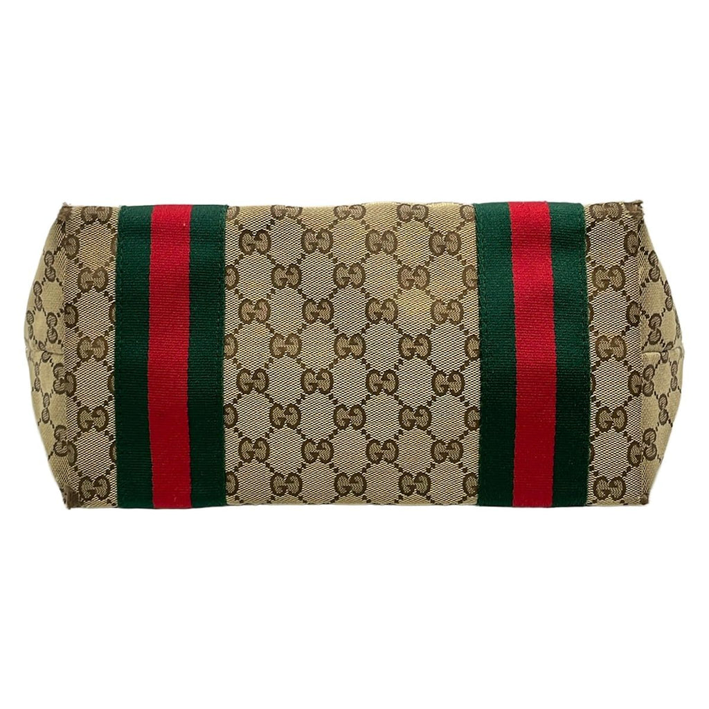 Gucci Tote Sherry GG Pattern Beige Dark Brown Multi Leather — view 5