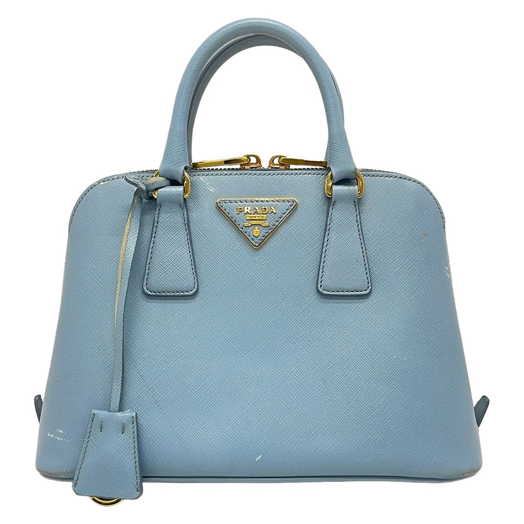 Prada Handbag Promenade Light Blue Leather
