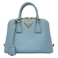 Prada Handbag Promenade Light Blue Leather