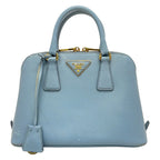 Prada Handbag Promenade Light Blue Leather
