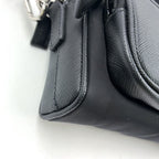 Prada Re-Nylon Saffiano Leather Nylon Black Shoulder Bag Silver — view 8