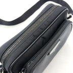 Prada Re-Nylon Saffiano Leather Nylon Black Shoulder Bag Silver — view 7