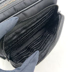 Prada Re-Nylon Saffiano Leather Nylon Black Shoulder Bag Silver — view 5