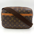 Louis Vuitton Reporter PM Monogram Brown Shoulder Bag Gold