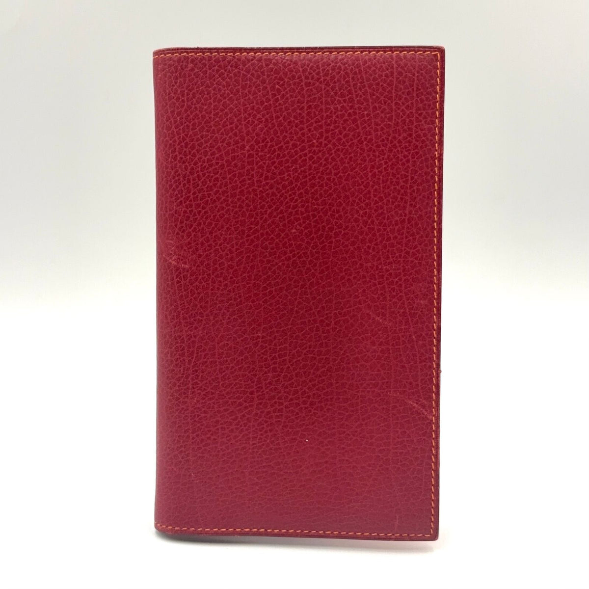Hermes Adage Agenda Cover Globe Trotter Leather Orange Red Silver