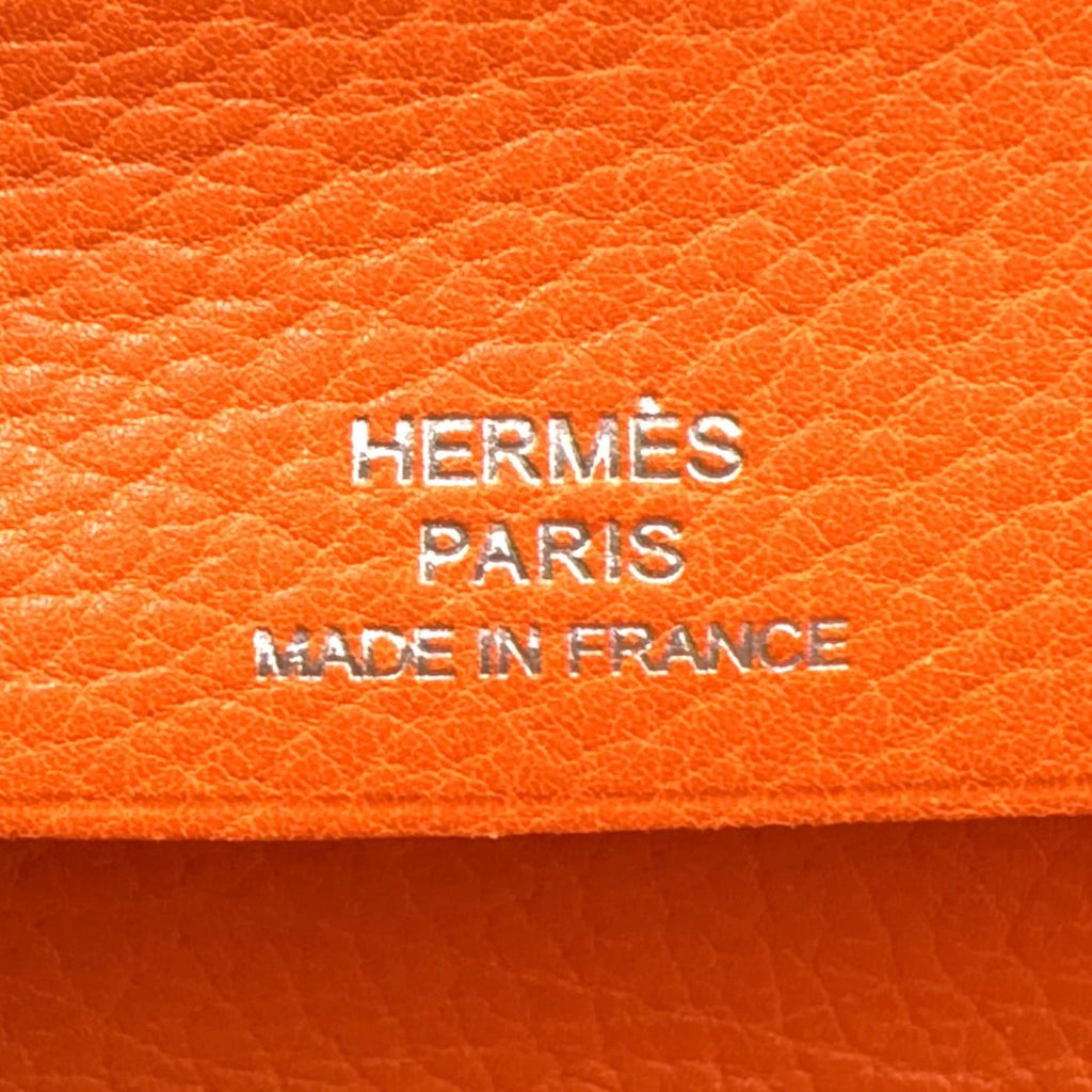 Hermes Adage Agenda Cover Globe Trotter Leather Orange Red Silver — view 4