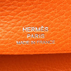 Hermes Adage Agenda Cover Globe Trotter Leather Orange Red Silver — view 4