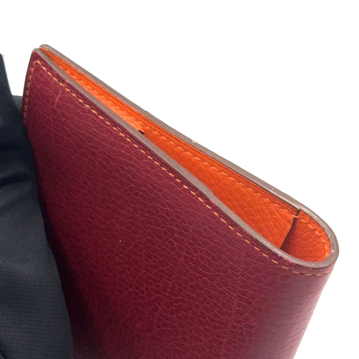 Hermes Adage Agenda Cover Globe Trotter Leather Orange Red Silver — view 6