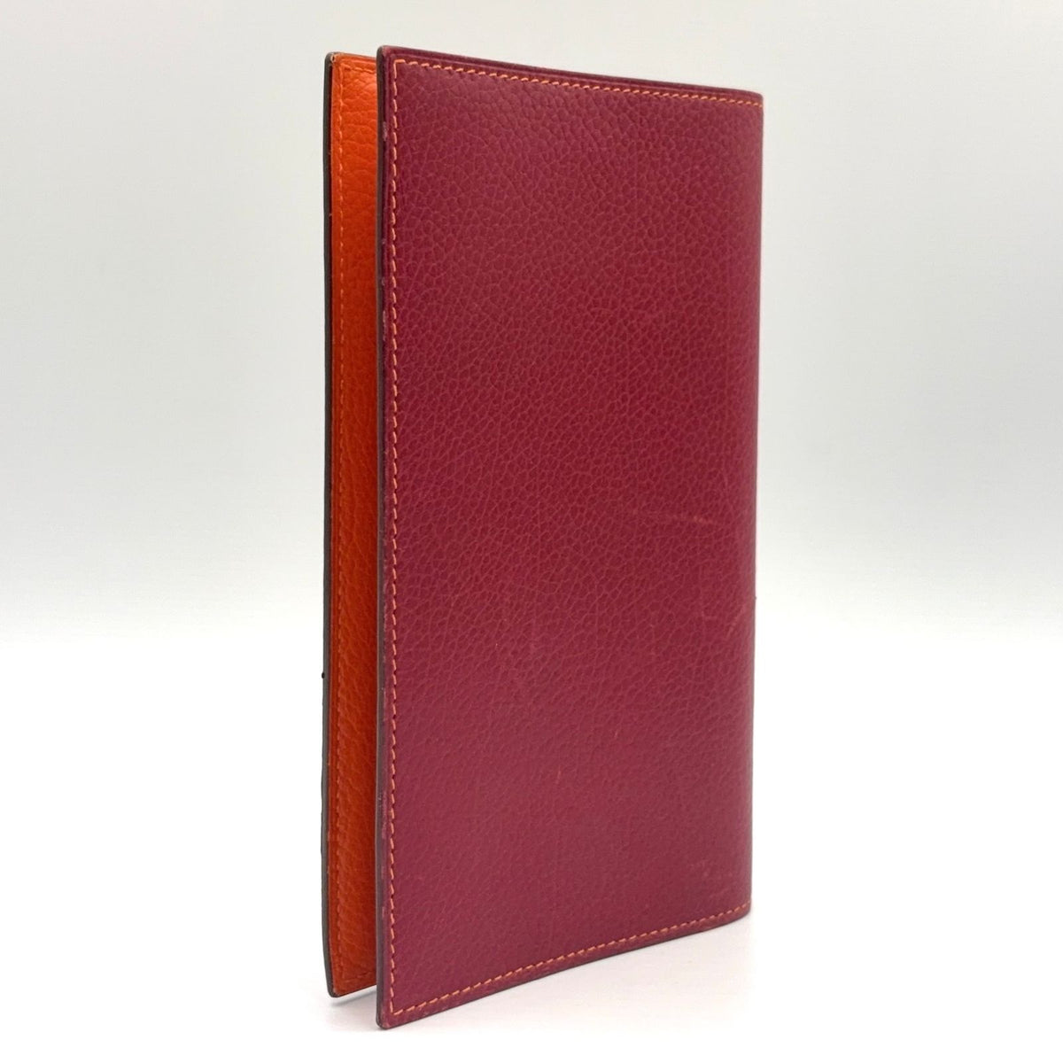 Hermes Adage Agenda Cover Globe Trotter Leather Orange Red Silver — view 2