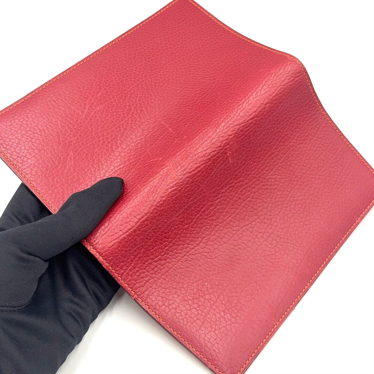 Hermes Adage Agenda Cover Globe Trotter Leather Orange Red Silver — view 5
