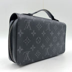 Louis Vuitton Zippy XL Monogram Eclipse Black Zip Around Wallet Silver — view 2