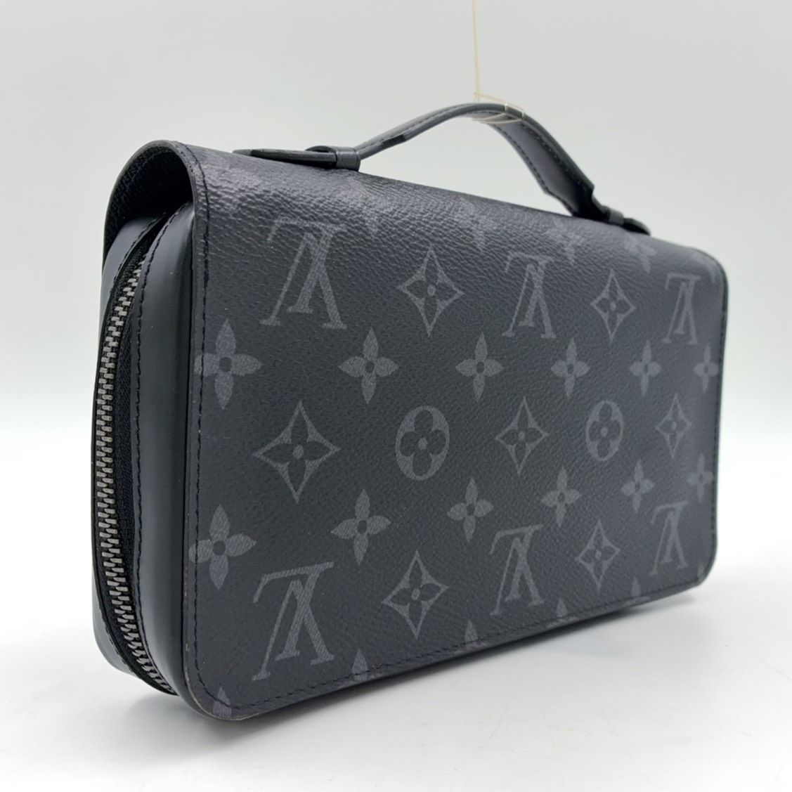 Louis Vuitton Zippy XL Monogram Eclipse Black Zip Around Wallet Silver — view 2