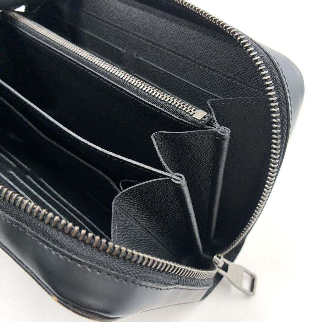 Louis Vuitton Zippy XL Monogram Eclipse Black Zip Around Wallet Silver — view 8
