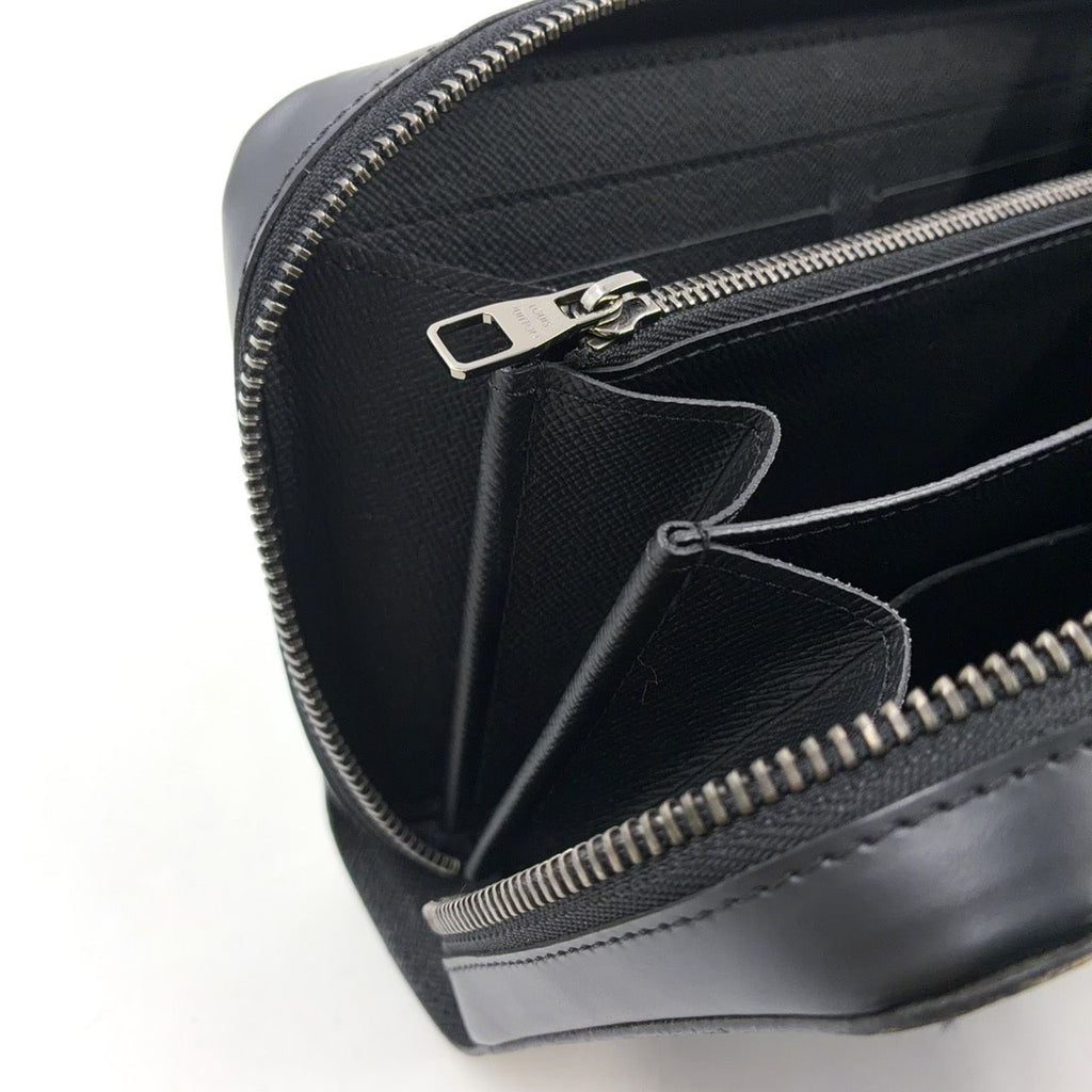Louis Vuitton Zippy XL Monogram Eclipse Black Zip Around Wallet Silver — view 7