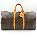 Louis Vuitton Keepall Bandouliere 55 Monogram Leather Brown Boston Bag Gold